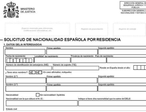 Se actualiza el formulario de solicitud de nacionalidad española por residencia