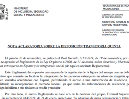 La SEM publica una nota aclaratoria sobre la Disposición Adicional Quinta del nuevo Reglamento de Extranjería